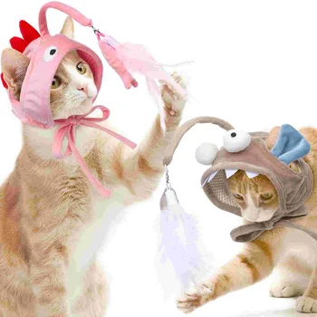 2 יח ' פנס ראש דג צעצוע חתול עצמית הסחה ללעוס צעצועים מקורה להקניט חתלתול נפית החתולים מתגרה גור